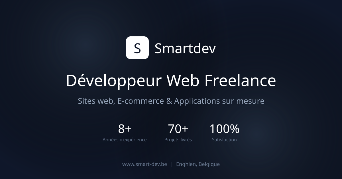 Smartdev - Développeur Web Freelance en Belgique | Jonathan Caron